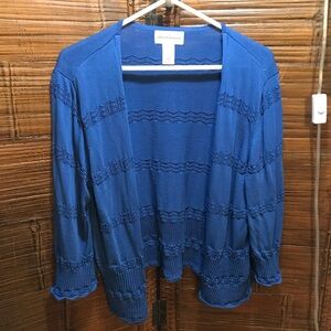 Alfred Dunner Blue Cardigan Sweater